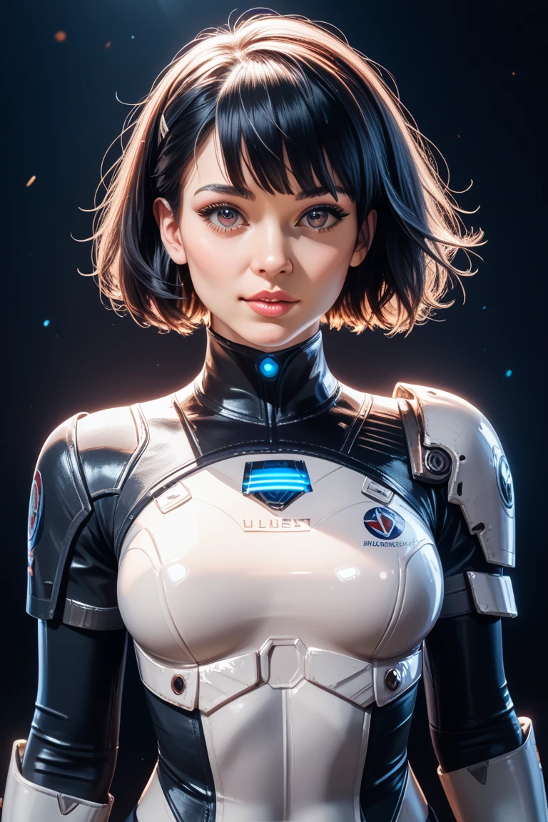 upper body,solo,[:(black background:1.5):90],Gradient background,1mechanical girl,(1kaijin:1.2),curvy,machine made joints,machanical limbs,blood vessels connected to tubes,mechanical vertebra attaching to back,mechanical cervial attaching to neck,lights on armor,mecha headglass,Luminous Arms,laser eyes,expressionless,glowing skin,dynamic angle,
colorful,outline,hdr,ray tracing,nvidia rtx,subsurface scattering,pbr texturing,post-processing,anisotropic filtering,depth of field,maximum clarity and sharpness,16k raw,luminescent particles,cinematic lighting,lens flare,dramatic_shadow,fantasy,chromatic aberration, intricate details,ultra high res,photorealistic,dramatic lighting,