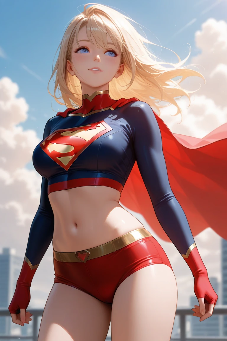 Woman body set big breasts, Supergirl costume dress