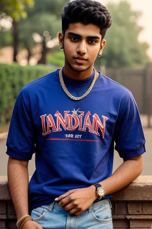 एक 20 वर्ष का लड़का है उसके छाती पर Ashish लिखा हुआ है उसके कलाई पर राखी बांध हुआ है और नीचे मे रक्षाबंधन लिखा हुआ है