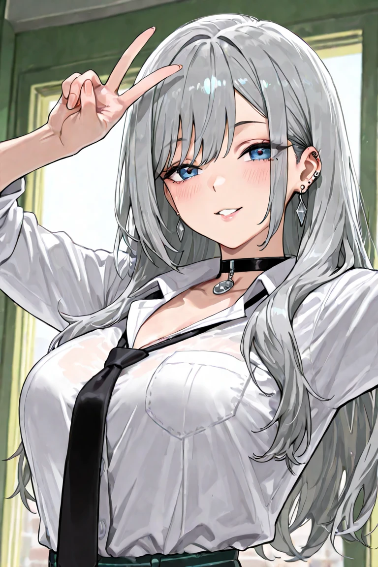 (Masterpiece, best quality, high quality, plain background:1.2) White Shinny Skin female elf, long white silver hair, yellow eyes