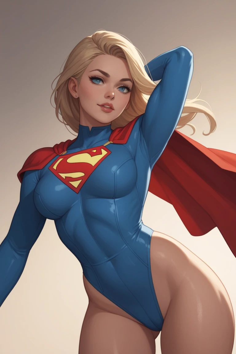 Masterpiece, 4k, highly detailed, supergirl, Looking to the camera, blue eyes, platinum blonde hair combed into long pigtails with a small blade of bangs over her forehead, Titis ancho,, (()), Beautiful woman dressed as a military woman ((blue thong class leotard and the superman insignia on her chest)), ((military tactical stolera)), ((())) , red  boots and red gauntlets, (), Clear half-body image, smiling at the viewer, Extreme amount of details, (Make every pixel count to draw the most beautifully detailed art you can :1.1), analog style, bright colors, symmetrical, centered, close-up, feminine, athletic, fit, narrow waist, tall, tanned skin, [(colorful explosion psychedelic paint colors:1.1)::0.125], realistic body proportions, realistic, photo-realistic, 8k, highly detailed, LED light, laser lights, fruity, (thepit ?????:0.5), Glossy, anatomically correct, symmetrical ???????
Feedback
