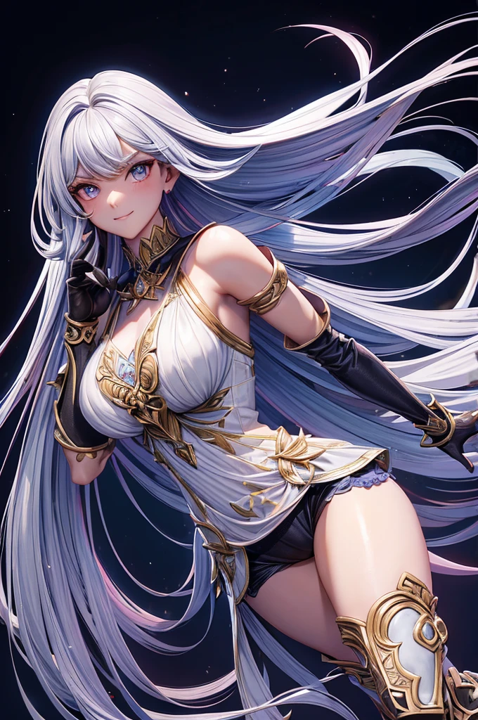 (Best picture quality, 8K, masterpiece: 1.3)), ((Cute girl Face, Both Eyes same)), ((One Girl, Beast Girl, Beast Ears, 17 year old, Slightly Skinny, Long Hairs, Two legs)), ((Hide Fingers)), ((Cover Upper Part of Leg, Cover Thigh)), ((Perfect Face, Perfect Eyes, Bangs, Slim Cheeks, Perfect Lips)), ((Highly detailed face, Smile, standing on your feet：1.2)), ((Highly detailed facial and skin texture)), (White hair), (Full traditional clothes, wearing full clothes), (cute), (anime girl in a dress playing with balls, Football, magic, full dress, Long skirt, artwork, fantasy art style, art, closeup fantasy, Power Full, CGI anime fantasy artwork, art)