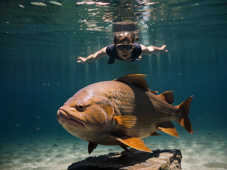 A small genius with a fish as a weapon 