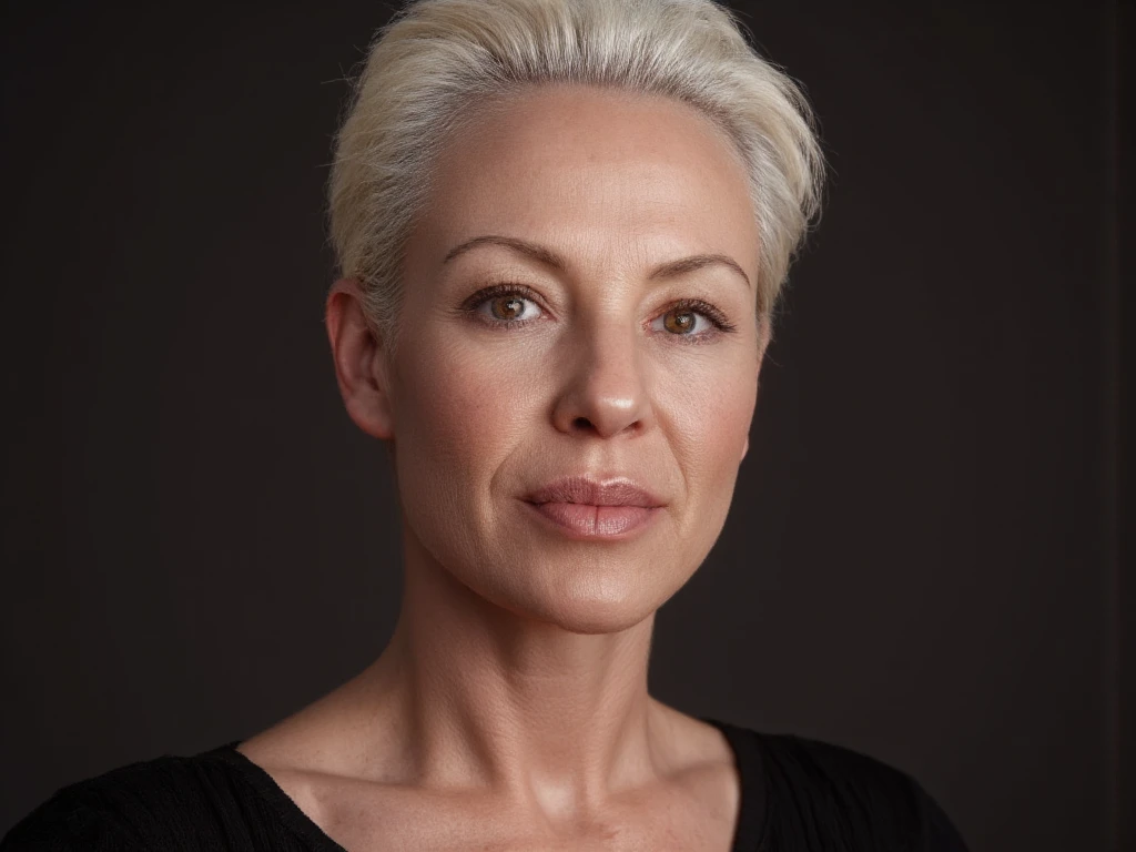 (best quality,4k,Alto:1.2),ultra-detalhado,Realistic, photo, professional, studio lighting, vivid colors, sharp focus, Physically-based rendering,HDR, extremely detailed eyes and face, beautiful detailed lips, long eyelashes,black high gloss vinyl jacket,pokie nipples, Actriz Helen Mirren, woman 70 years, blond, Curvy, Looking at the Viewer,