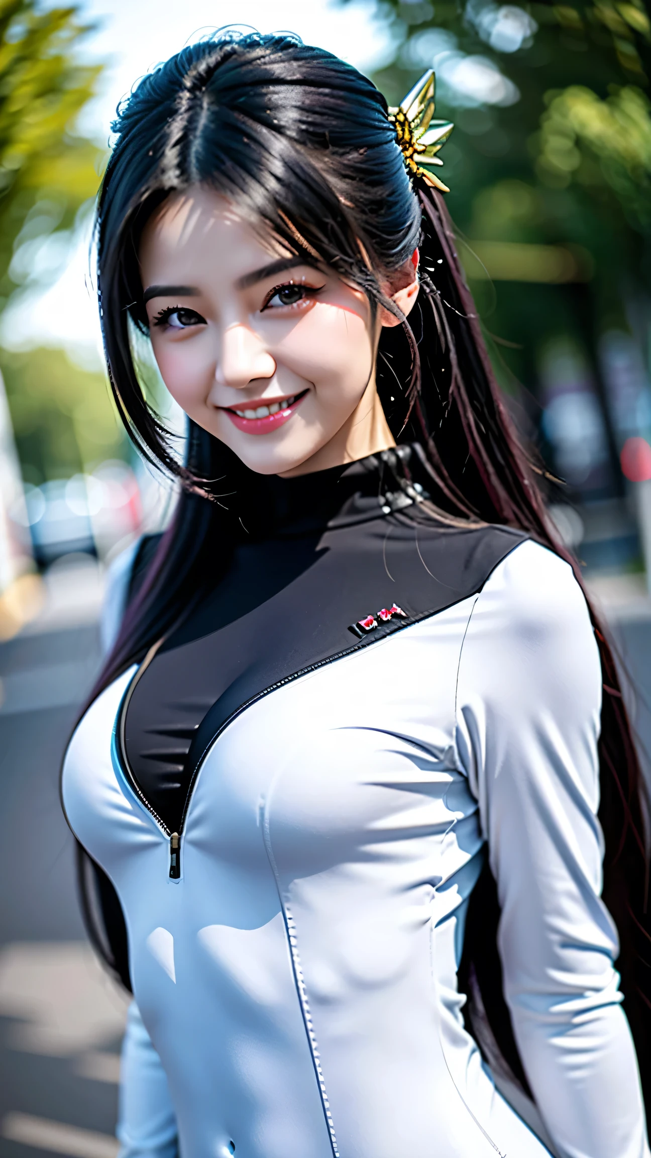 1個Giant Breast Girl, beautiful eyes,blush,Lips slightly open,full, Symmetrical breasts,Buttocks,Tight sweatshirt,White tight yoga pants,Camel toe,The lines between the thighs are very delicate,white sneakers,Black hair,High Ponytail,Bands,tattooed,Running track,A park,jungle,lake,Chest close-up,Buttocks close-up, north african trade zone(High Dynamic Range), Ray tracing, NVIDIA RTX, Super Resolution, Unreal 5, Subsurface scattering, PBR textures, Post-Processing, Anisotropic filtration, Depth of Field ,Maximum clarity and clarity, Multi-layered textures, Albedo and highlight maps, Surface Shading, Accurately simulate the interaction of light and matter, Octane Rendering, Two-tone lighting, Low ISO, White Balance, Rule of Thirds, Large aperture, 8K Native, High-efficiency sub-pixel, Sub-pixel convolution, (glowing particles:1.4), {{masterpiece, Best quality, Extremely detailed CG, Unity 8k Wallpaper, 。.3D, light, lens flare glow}},