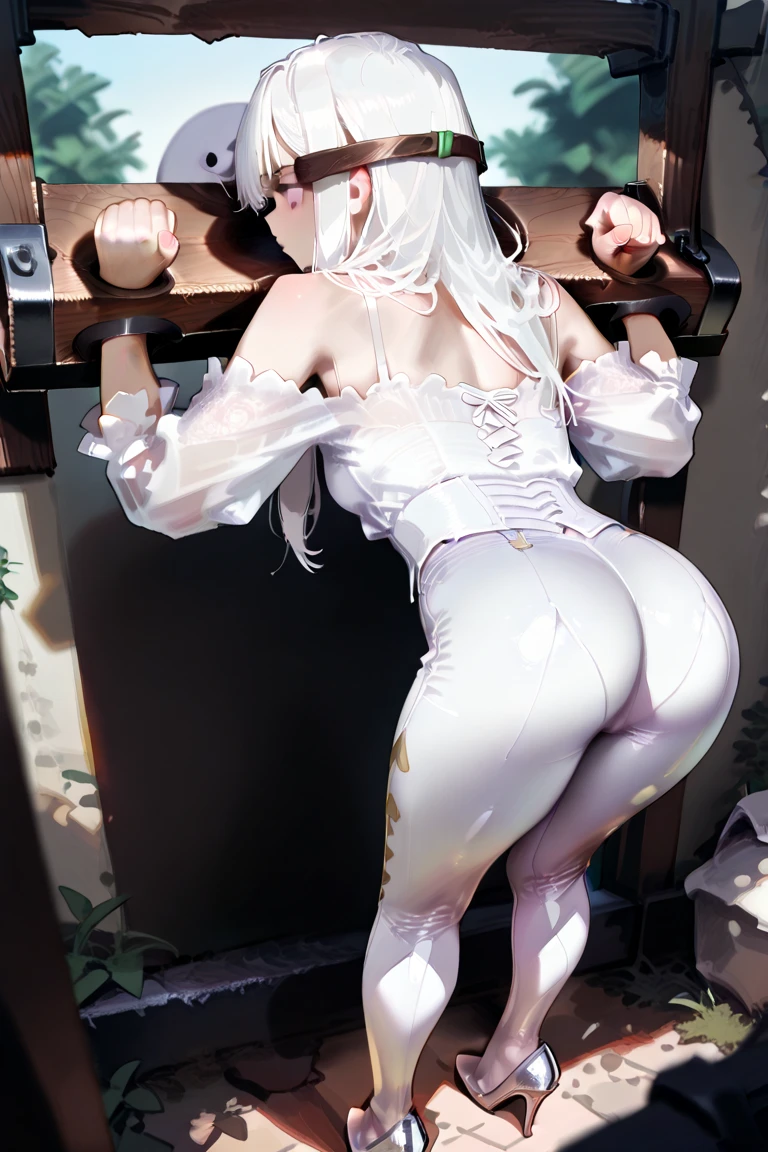 (((masterpiece, ultra HD, high resolution, ultra HD 8K))), illustration, very delicate and beautiful, highly detailed ,CG ,Unity ,8k wallpaper, amazing, finely detailed, absurd, incredibly absurd, large file size , highly detailed, high resolution, realistic, photorealistic, lingerie, one girl, from behind, squatting, legs spread, looking back,