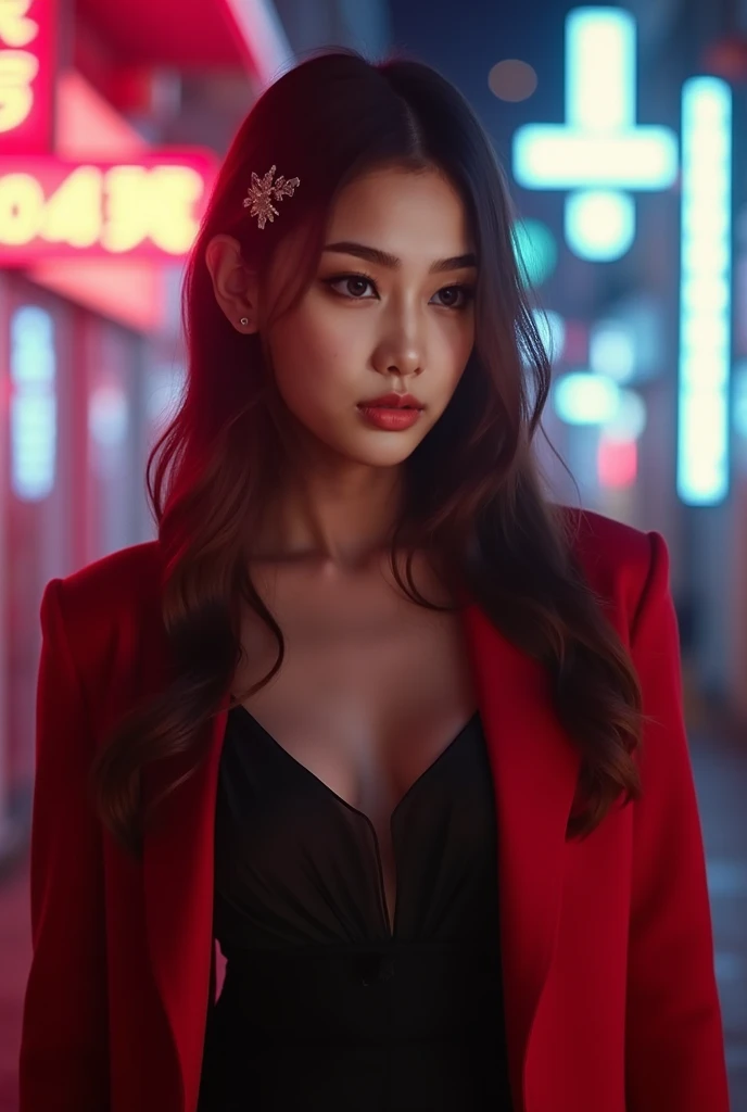 ((show full-body)), ((80s style)), (80s Tokyo nightlife), 1girl,1980s japanese high-class hostess superstar,extremely detailed face and eyes,beautiful detailed lips,longeyelashes,luxurious high-end fashion outfit,sexy style,seductive,alluring,elegant,photorealistic,studio lighting,ultra-detailed,vivid colors,masterpiece