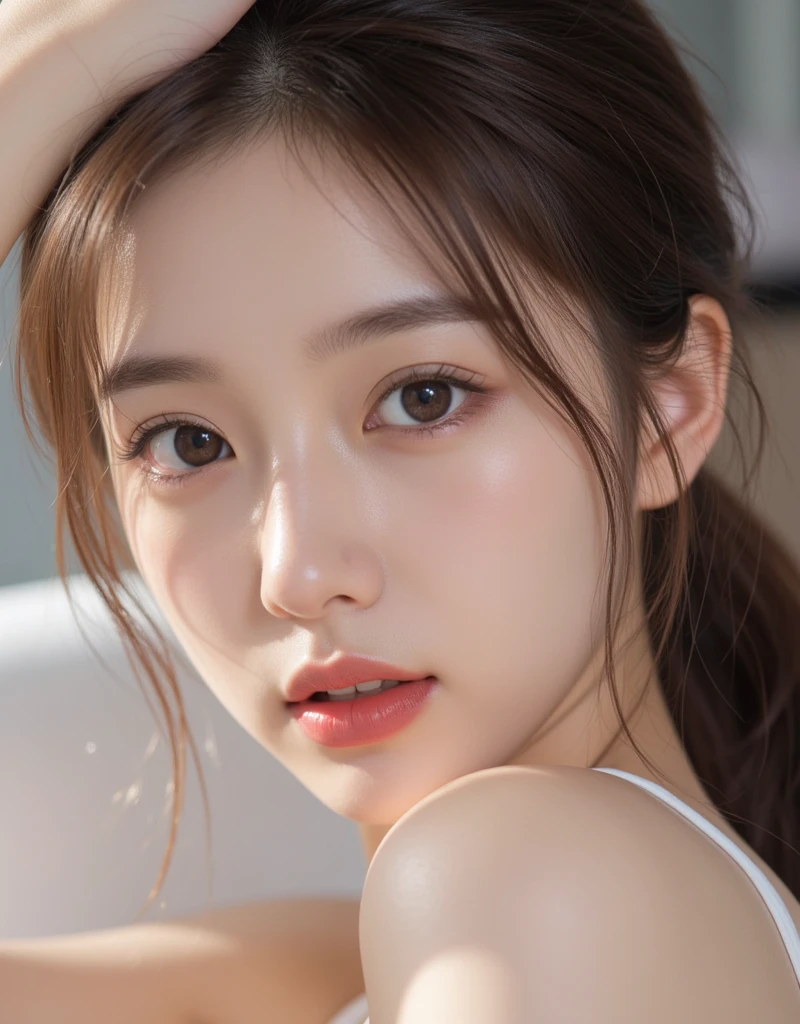 (highest quality, 4k, masterpiece:1 ), Beautiful woman, Woman 1 Mature Woman Person, very detailed face, lip details, detailed eye, double eyelid, Japanese, (RAW photo, highest quality), (lifelike, realistic:1.3), masterpiece, very delicate and beautiful, very detailed, (nsfw, nude nipple:1.3), unity, 8k, amazing, Super detailed, High resolution, absurd, soft light, detailed beautiful girl, finger details, highly detailed eyes and face, beautifully detailed nose, detailed and beautiful eyes, (light shines on your face), smile, (look at the audience:1.2), 1 girl, adorable, natural face, white skin, (cowboy shot:1.3), (medium breasts), lifelike face, realistic body,
