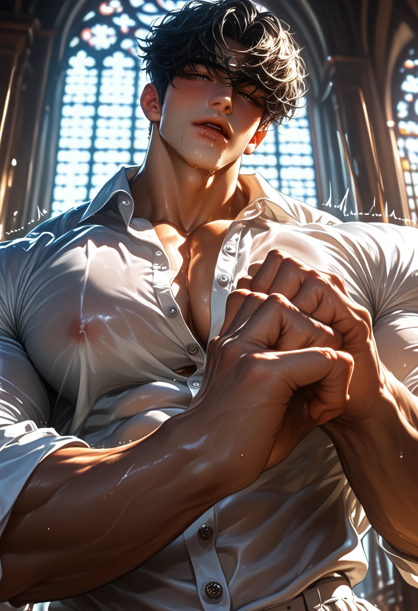 human:1.6, (wear clothes appropriate for the location:1.1),
Two male with ages gap,( K-pop idol [ONG-SEONG-WU] and middle aged 50 years old Wanker have gay anal flip lift Sex on the abandoned Cathedral), (50mm lens, 16k,Award-winning original photos, A high resolution, Ultra detailed, hdr,masterpiece, best quality, high quality, intricate details, perfect lightings, high clean image,Make the outline thick and dark), 
  burly,  shirtless, , nigh sex time, dark, goodnight,

((Have flip lift Sex using various sex skill actions:1.7, Spanked ass and such as inserting the penis deep into another person's anus from behind )),  
(perfect erect penis:1.2), (A large amount of cum shot in anal:1.3), a skinny but thin muscles males,angled,
sexual intercourse, coitus, copulation, gay breeding,
detailed eyes, detailed handsome face, buzz-cut hair, realistic wet skin, 
((cartoonist [Osamu Tezuka]'s style of illustration)), 