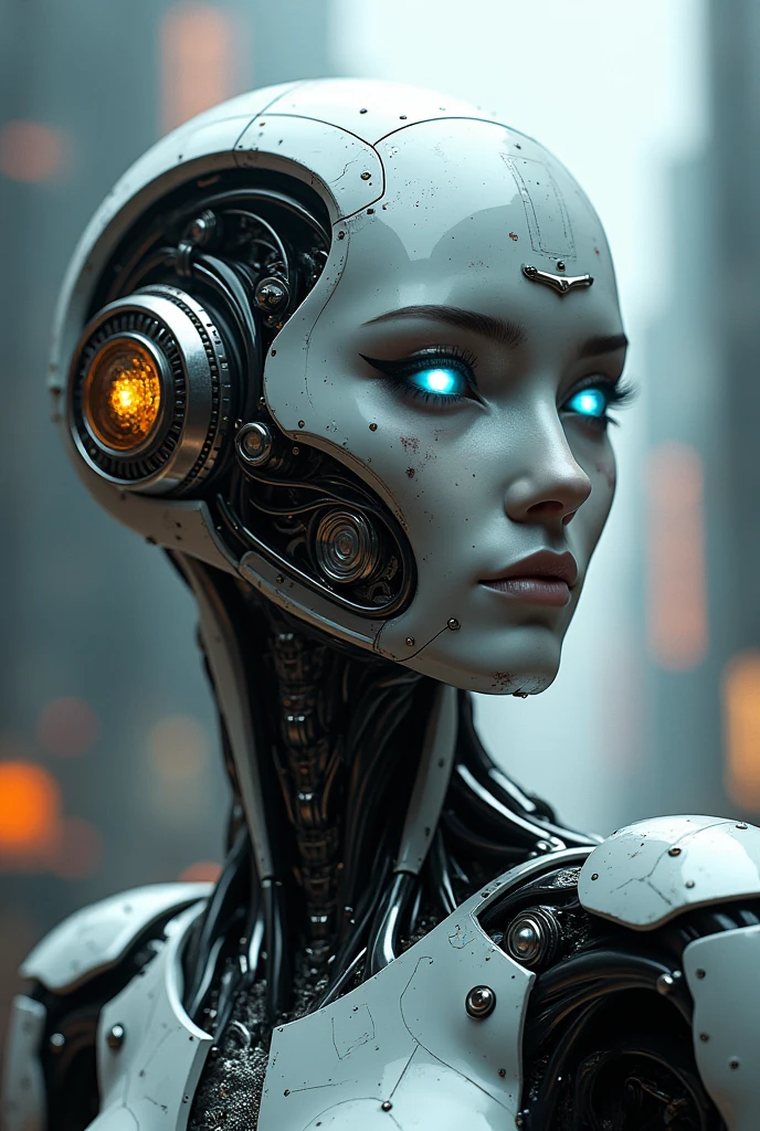 cinematic film still circuitboard, dark futuristic, noface, (nature art by Fujishima Takeji:0.7) , beautiful, cyborg, concept art, at Blue hour, Detailed illustration, hard light, F/8, extremely beautiful, 50mm lens, 8, focused on eyes, natural lighting, shallow depth of field, vignette, highly detailed, high budget Hollywood film, cinemascope, moody, epic, gorgeous,