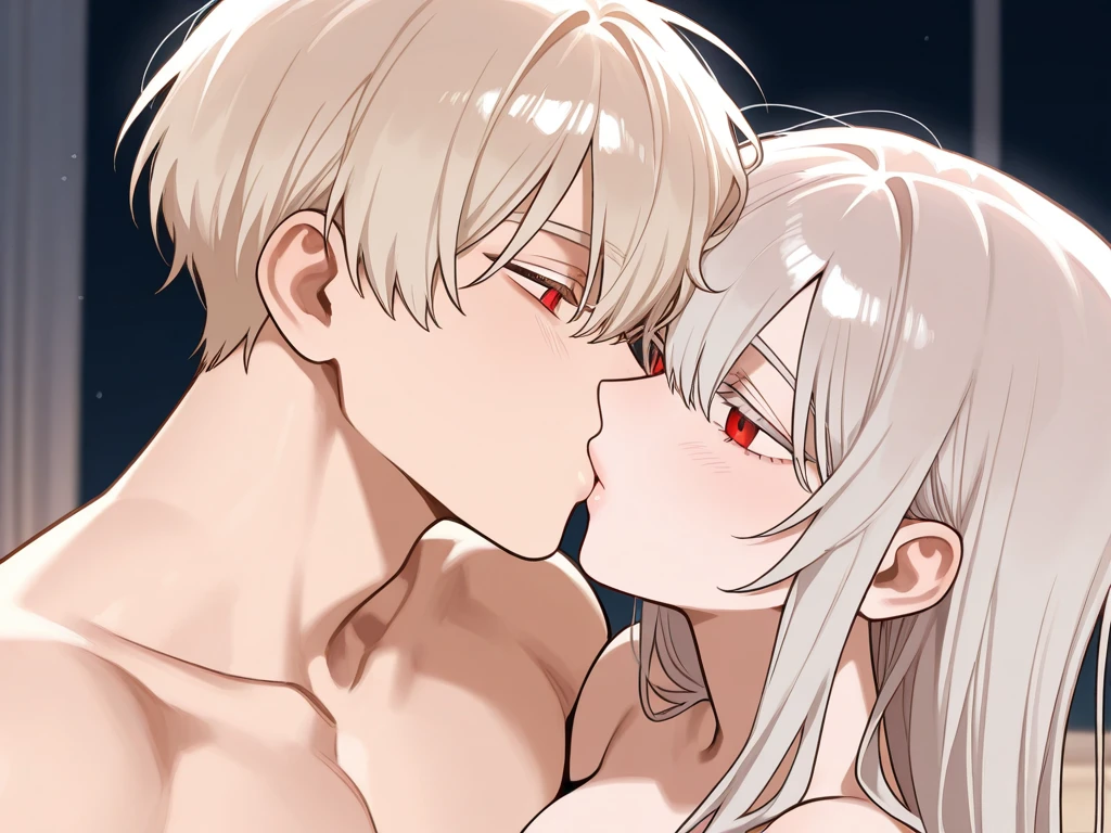 a beautiful dragon girl sitting on a boy with ahegao face bedroom background