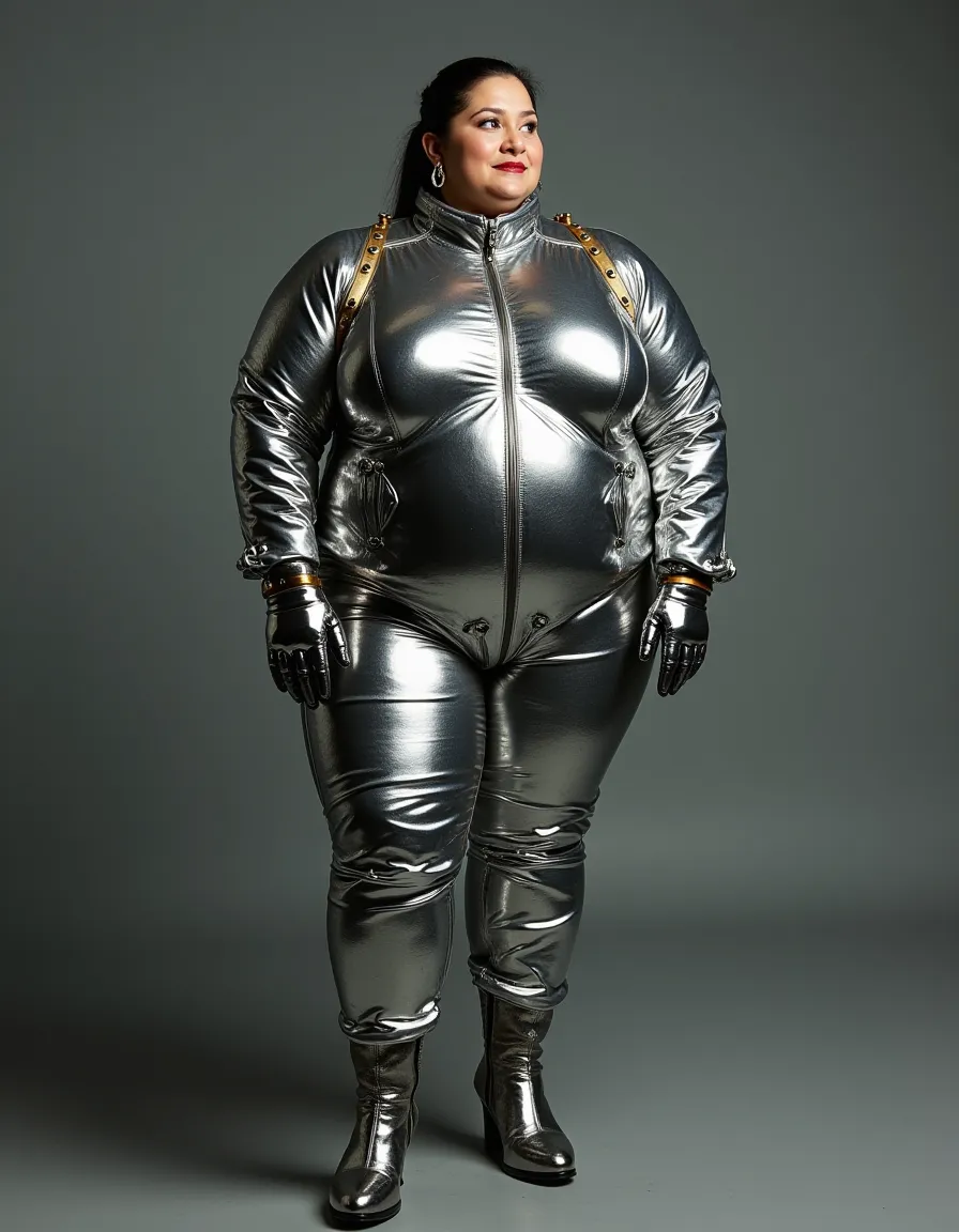 robot, Hello, Helmet, (Beautiful woman) cyber punk、1 girl, chest, covered face、glass visor、mechanical armor、Streamlined carbon armor、 Helmet、goggles、winding, huge chest, humanoid robot, Claw hands, joint, No mouth, no eyes, robot, robot joint, shiny, shiny skin, simple background, alone, white background, robot, humanoid robot, robot girl,太った女性形robot、大人の女性形robot、Chubby-chan、thick body、reality、professional photos、genuine、thick body, big 、 big ass、big belly、thick thighs、thick arms、photo pose、model pose、walking pose、full body portrait、Photo from head to thigh、