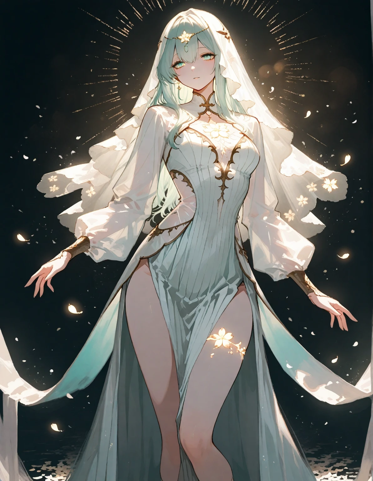 (Adult:1.6), ((最high quality)), ((masterpiece)), ((highly Intricate details)),beautiful, high quality, High resolution, Absurd, Light diffusion, Intricate details, Intricate details, (masterpiece:1.2), (最high quality:1.2), Perfect Face, Perfect Eyes, Perfect lighting, Shining ruby eyes,((Gorgeous Princess)), (Long, flowing white hair), goddess, Big feathered wings, Golden circle of light, floating in the sky. barefoot, Slender body, Big Breasts, athena dress, Off the shoulder, egypt goddess, floating, Night sky with stars and a big moon,