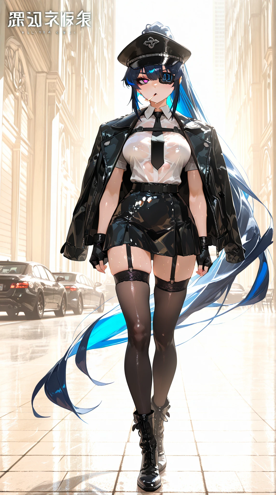 a girl with long black hair, frontal view, wearing a black short skirt, holding a bag, angry expression, abusive, (best quality,4k,8k,highres,masterpiece:1.2),ultra-detailed,(realistic,photorealistic,photo-realistic:1.37),highly detailed face and eyes,beautiful detailed lips,extremely detailed eyes,longeyelashes,school environment,dynamic pose
