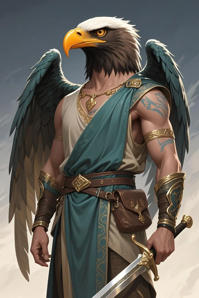Greek mythology, Falcon, A warrior man confined to the ground.., Chained