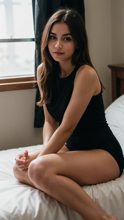 (Realistic), (RAW Photography), ((best quality)), ((masterpiece)), (detailed), perfect face epiCRealLife, (8k, highest quality, ultra detailed:1.37), analog style, model photography style, RAW, Photo of a beautiful girl, Mexican greek, brunette, long hair, fair white skin, sexy pose, full body, no tattoos, intricate details, flawless face, naughty, wearing a beautiful black dress. ((photorealistic):1.2), raw.