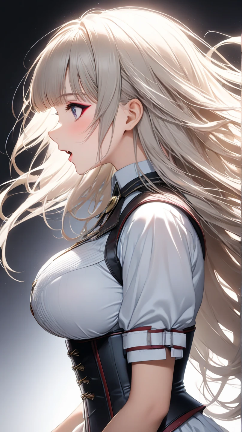 {safe:1.10}, best quality, masterpiece, highres, solo, {anchorage_azurlane:0.90}, profile, from_side, upper_body