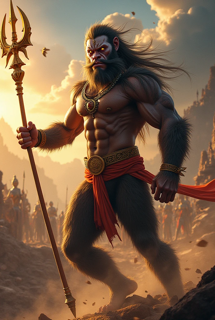 Hanuman ji walking road generate video with ai