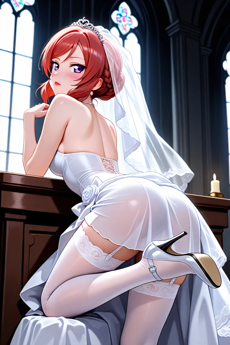dinosaur,a father （he had been brainwashing by his second son,crossdressing,Sex with his second son every day, wear sexy Wedding lingerie,bride of his second son,have one's first night,,swear live as the wife of his second son for life) ,an empty abandoned church,in front of the confessional table 