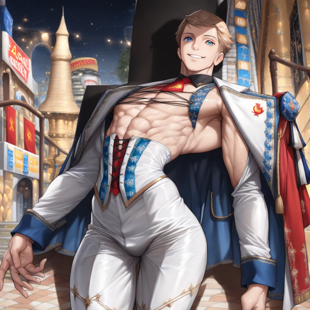 Highest quality、Sexy Baby Lizardman、Skimpy、Shota、maleの子、male、Sweat、Embarrassing、Gay、Triumphal Parade、cute、Knee-high socks、frilled choker、Obscene language、Showing tongue、toplesagazine cover style illustration、bow tie、salute、military cap、Get a tip、Belly button style military uniform、navy、Minimal Panties