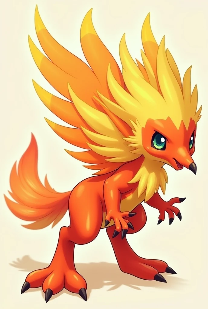 feathered hypersnuffler, Fire type<lora:EnvyMonXL02_MiddleForm:1>