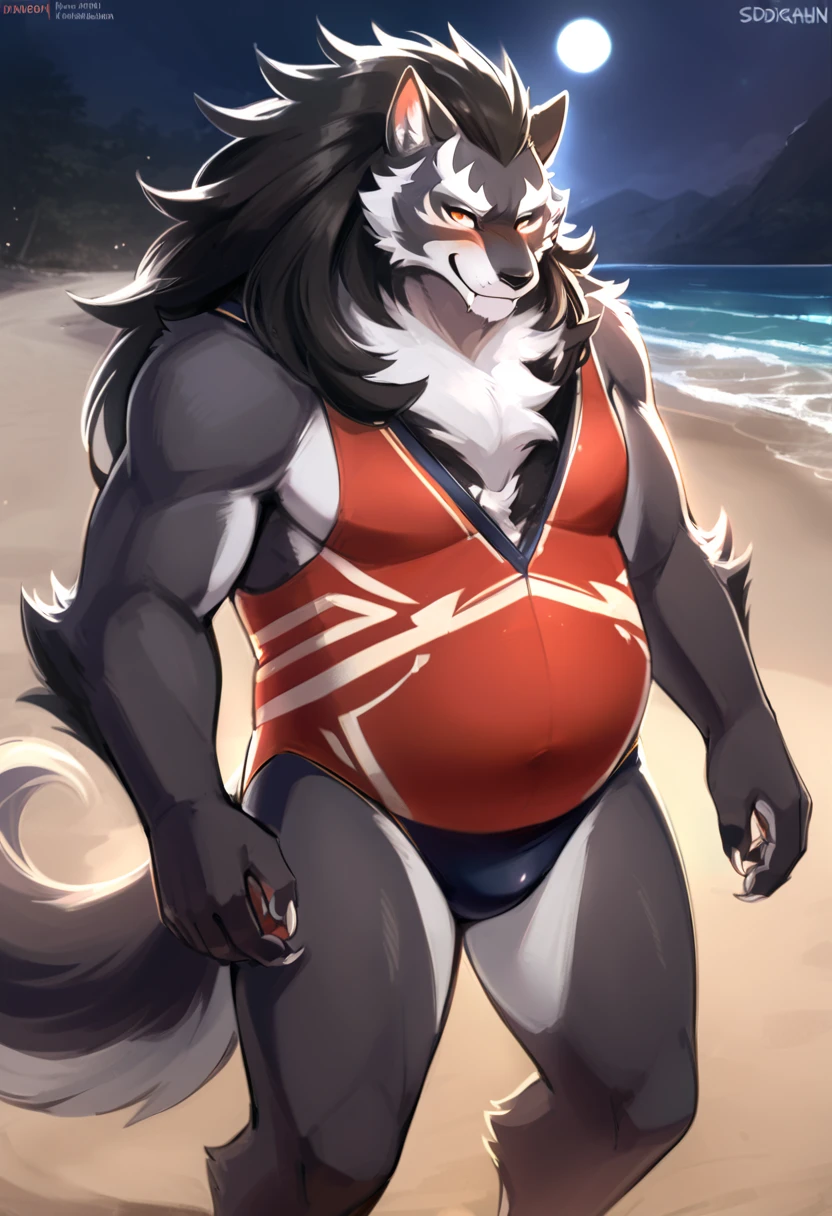 ((best quality)), ((masterpiece)), (Ultra detailed), ((4k)).
Anthro Wolf , Light Blue Wolf , Light Blue Fur, Short Hair,Red Hair Color , Beard, Black Beard Color, Handsone , Good Looking , Green Eyes ,(Eyes Details), Middle Ages , Huge Pecs , muscle Fat Belly , cute pose , sunglasses , Pool Party
Long Sleeve Shirt , Thight long Pant , Model