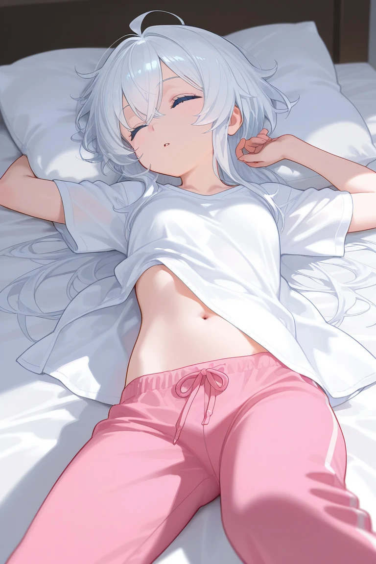 Noelle Deltarune, antlers, cute, beautiful, lying down, nervous, underwear