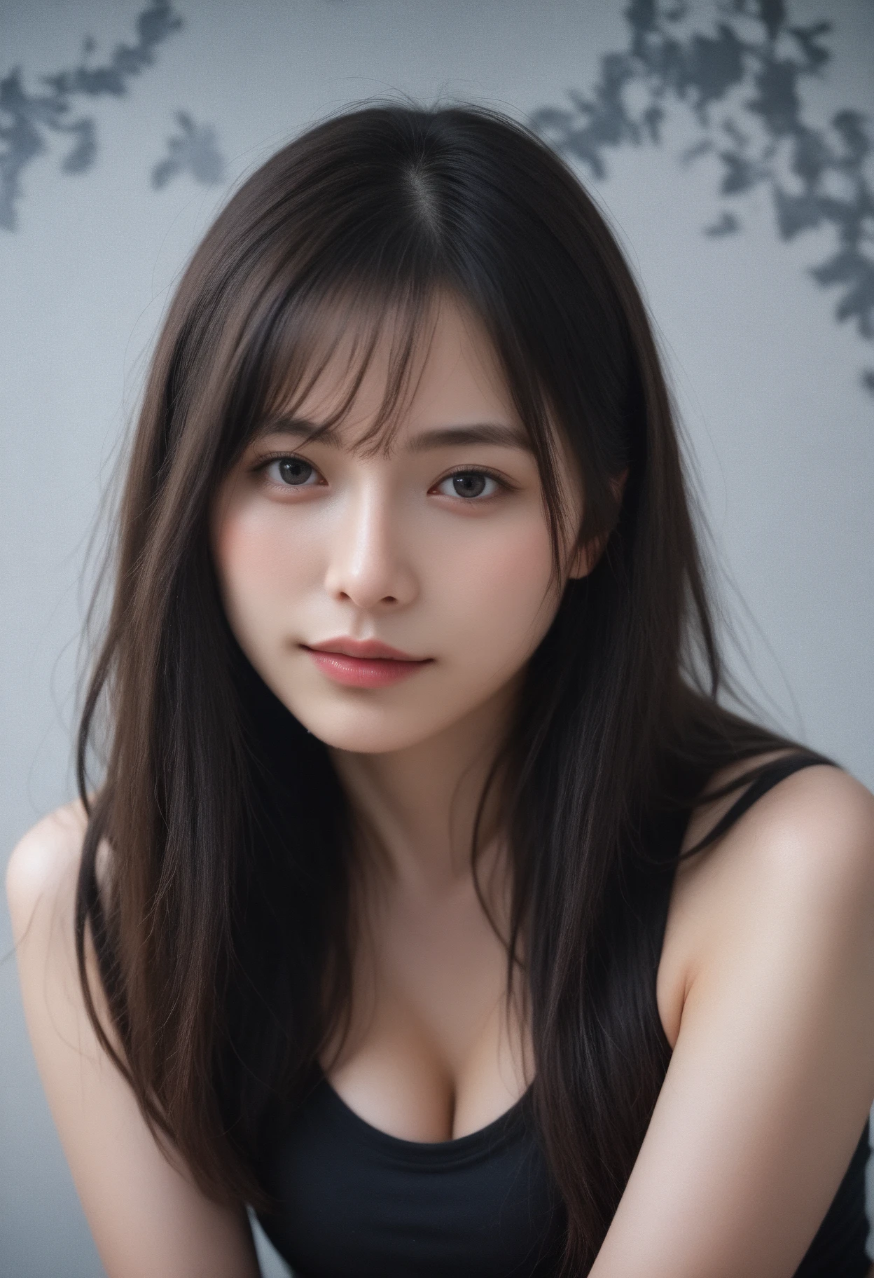 masterpiece, highest quality, 8k, 20th Generation, Large Breasts, cute, alone, sad, cute, Girlish, Delicate girl, Pure beauty, RAW Photos, Professional photography, Portraiture, Soft Light, Professional Lighting, Backlight, Upper Body, avert your eyes, Sophisticated, Film Grain, (Eyes and facial details:1.0), Short floating hair, Beautiful, flowing hair, bangs, (Waffle-material cache-coeur(Vibrant pastel colors))、No bra、(Large Breasts:1.0)、You can see a little cleavage、Nipple protrusion、Dolly Makeup、Translucent white skin、White Breasts、Odd Eye、The colour of the left and right eyes are different