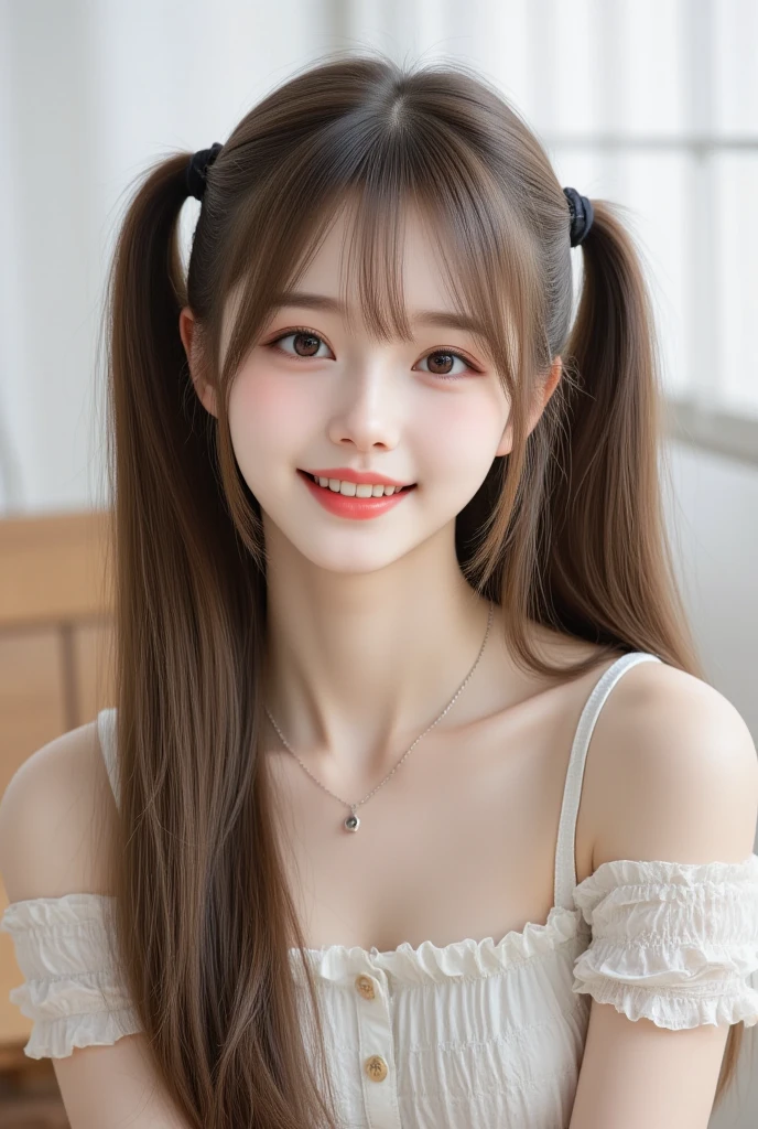 one person、whole body photos、Completely naked、Shapely small breasts、Blonde、smile、fun、17 years old、Blonde、whole body、slender、woman、White drool coming out of the mouth、Twin tails、 Fair skin,Super cute、Soft and Face、Brown Hair、8K resolution、Surreal、Ultra high definition、 Soft Body、A-cup small breasts（（Highest resolution、8k、masterpiece：1.3））、Ultra-fine face、Ultra Fine Lips、Beautiful Eyes、double eyelid,Slender figure、I can see your thighs、Shapely small breasts、Light blue wall