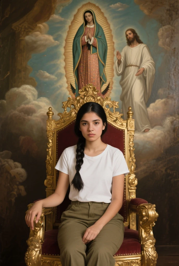 ((masterpiece)), ((Best quality)), ((highres)), ((Extreme detail CG Unity 8K wallpaper)), little Anunaki girl, (()), ((childlike figure)), beautiful face, black eyes, freckles, beautiful lips, Neck and upper body tattooed with symbols, black hair french braids, nose ring, ((skinny body)), naked, small nipples, Small breasts, ((vagina with little black hair)), lies on an altar, ((lies on the back and opens the legs)), Labia are visible, Background ecclesiastical, Nuns in the background