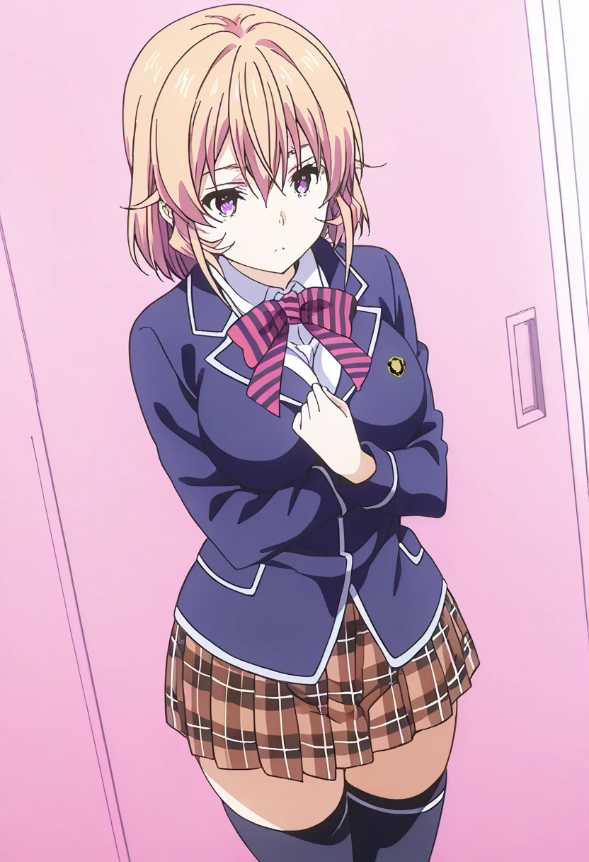 ((highest quality)), ((masterpiece)), (be familiar with), Perfect Face, indoor, Bedroom, Watching the audience,
One woman, Yuigahama Yui,
Open Mouth, Ecstatic expression, blush, smile,
Small breasts, Flat Chest, Young Girl, , , Girl,
Short Hair, Salmon-colored hair, Salmon-colored eyes, Side Pony,
Leg spread,