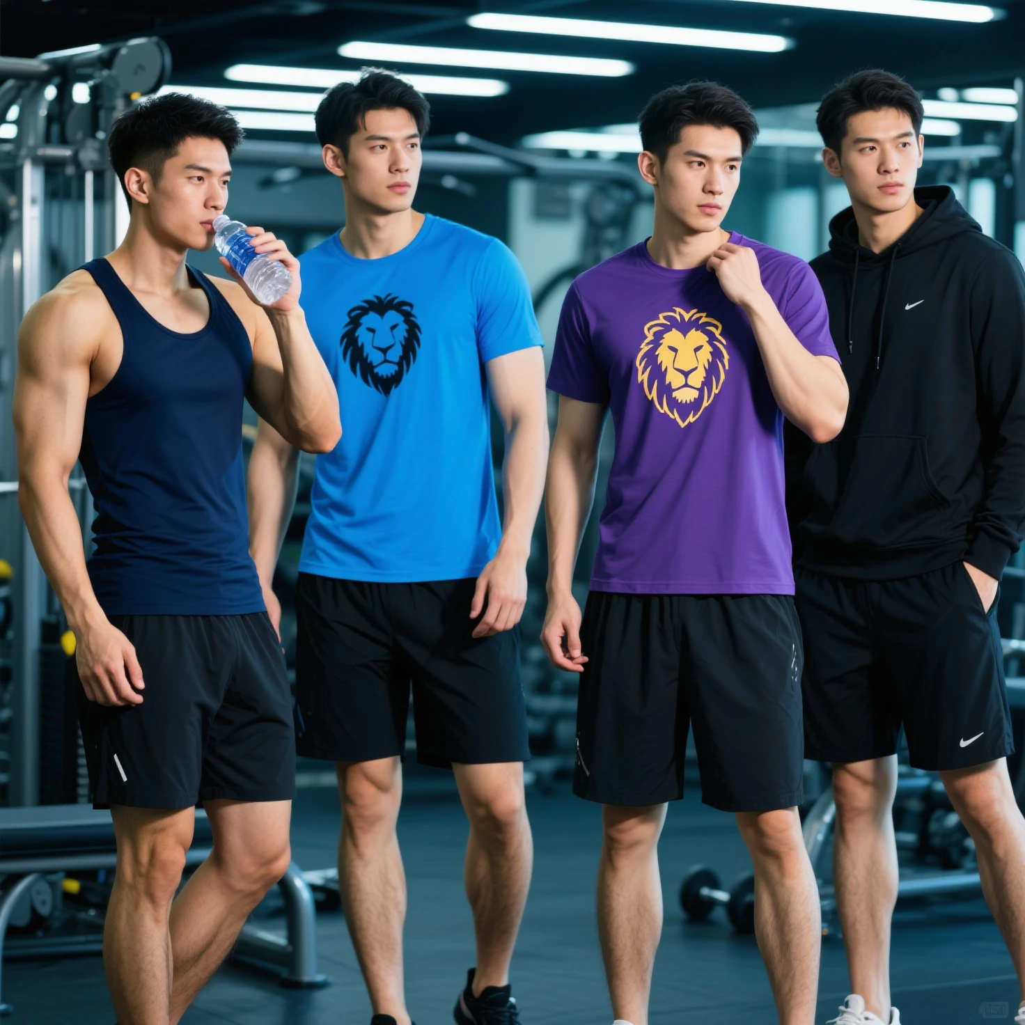 Basketball sweatpants,13 years old,breath through,basketball playground,Male Male,shirtless,There is sweat on the body,happy
