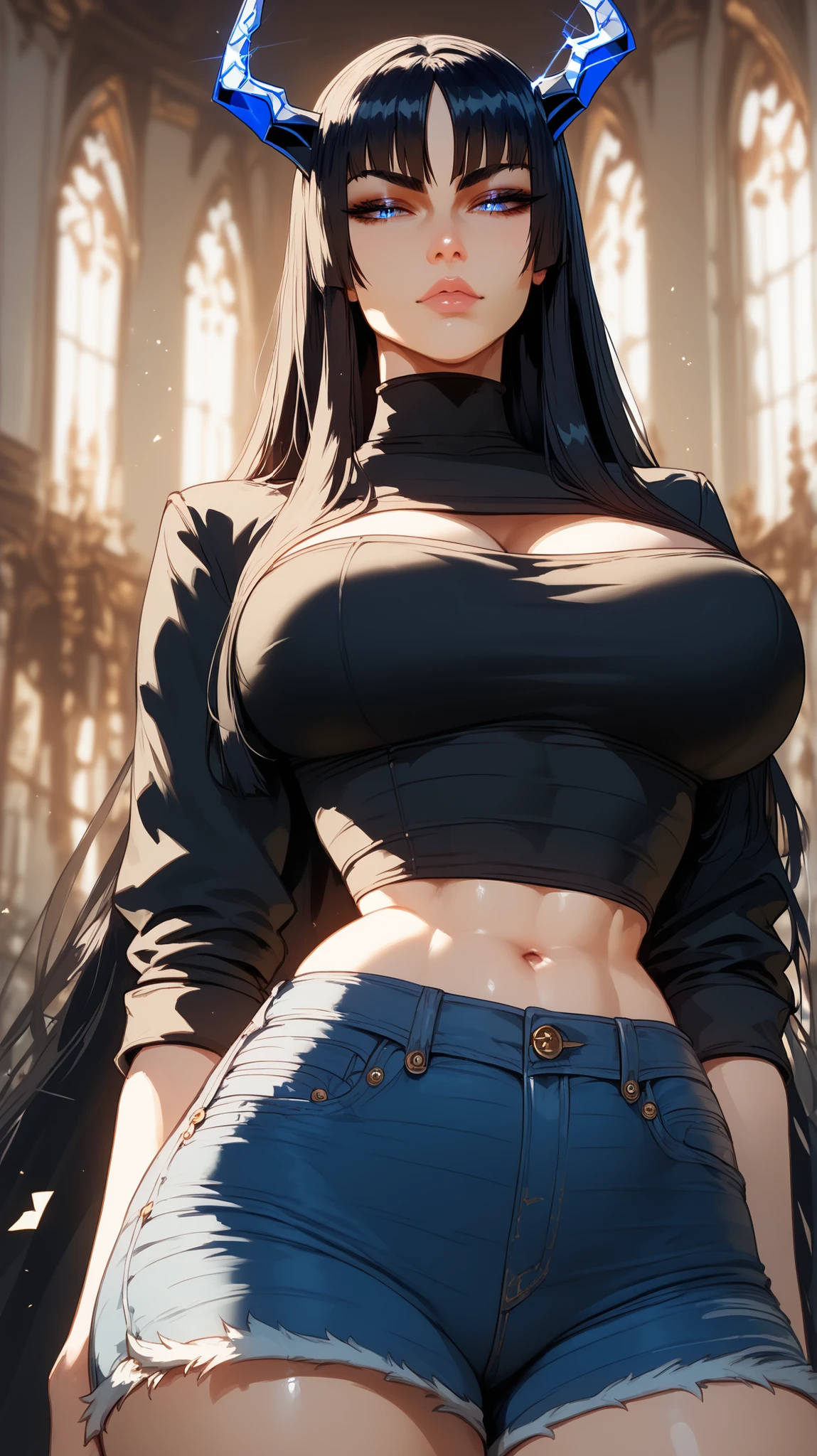 (masterpiece), best quality, expressive eyes, perfect face,black ebony skin,Police dress,police cap on her head,short police skirt,perfect shaped body,long hair, black hair, orange eyes, massive sized boobs, thigh legs,black skin, ultra realistic detailed orange eyes, long and open hair, looking at camera, innocent eyes, innocent face,very cute anime girl face, black skin anime girl, cute smile on her face, wearing flower bracelets on her hand,thigh legs