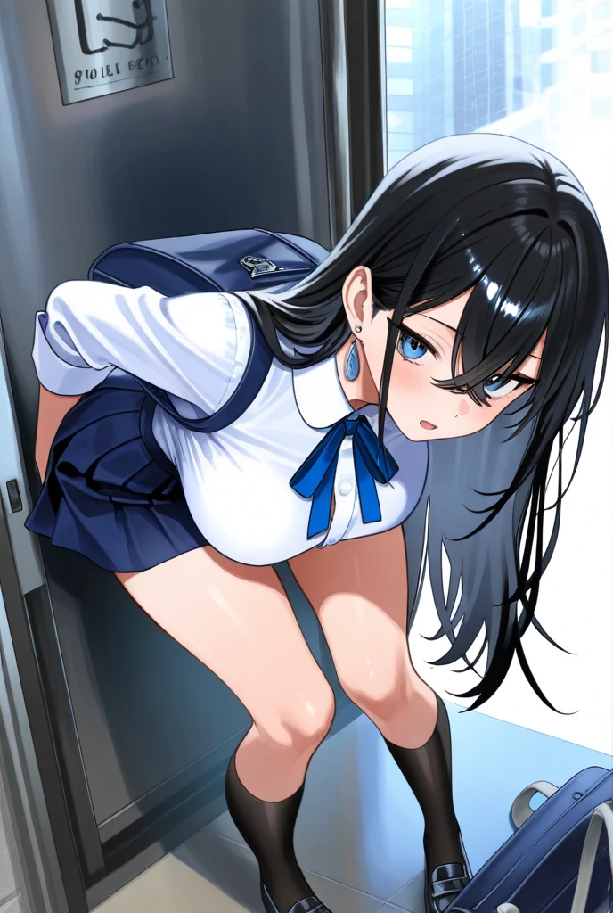 score_9, score_8_up, score_7_up, score_6_up, score_5_up, score_4_up, (source_anime),Delicate beautiful girl, spread legs, tactile hair, black hair, Glasses, Men's restroom, big tits, black pantyhose, open suit, sailor suit, panties, Pleated skirt,brainwashing,empty eyes(((NSFW)))((question and heart mark))((lower body))((sex))