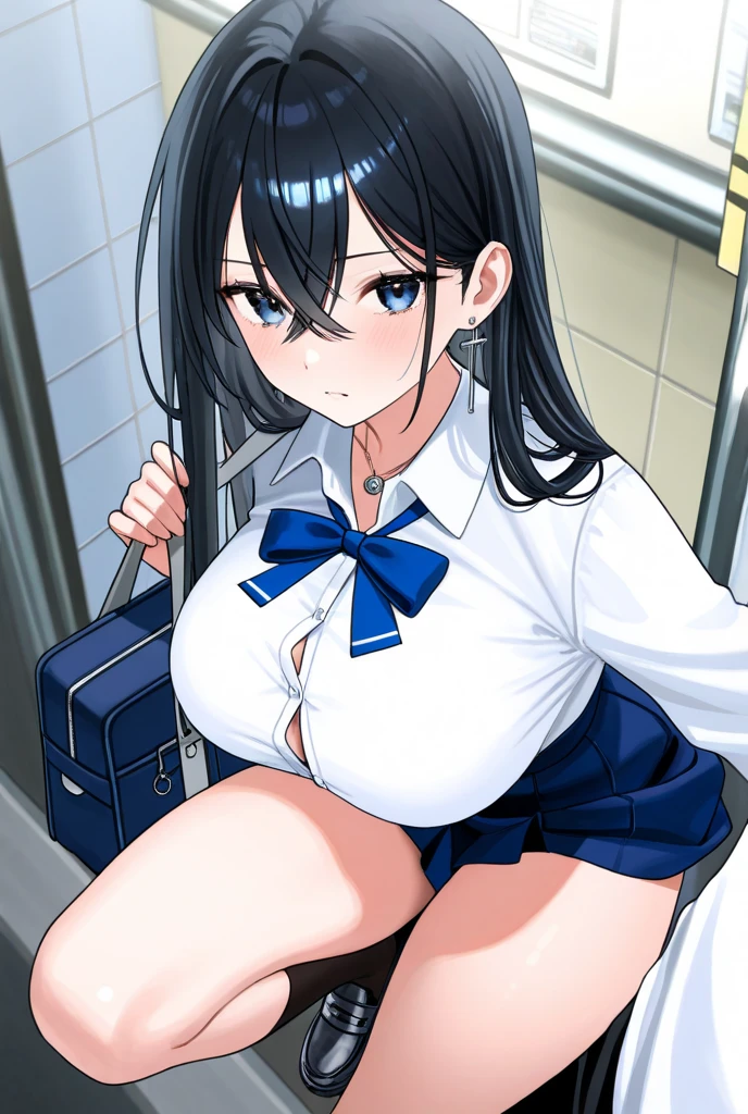 2 girls, by 2 person, Girl's brown eyes, Black Hair, Medium Long Hair, Inner Roll、(navy blue sailor suit:1.4),Indoors, Cafe、Very large breasts、Publish one'Chest、裸Chest、blush、Embarrassing、Scary face、I'm worried、Confused face、A face that feels、Pleasant face、a large amount of breast milk comes out of the nipples,、Breast milk gushes from the nipple、Very short skirt、Micro Mini Skirt、female shape'Private parts are clearly visible、take off pants、Half-off pants、Black Pantyhose、vibrator in thighhighs、Jump、Undressing panties