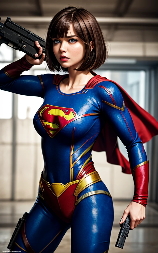 Stable Diffusion prompt:
(best quality,4k,8k,highres,masterpiece:1.2), ultra-detailed, (realistic,photorealistic,photo-realistic:1.37), stunning artwork of a supergirl with short hair, captivating eyes, and glossy costume, a choker accentuating her neck, an impossibly short mini skirt, as if taken straight from a magazine cover featuring a gravure idol.
