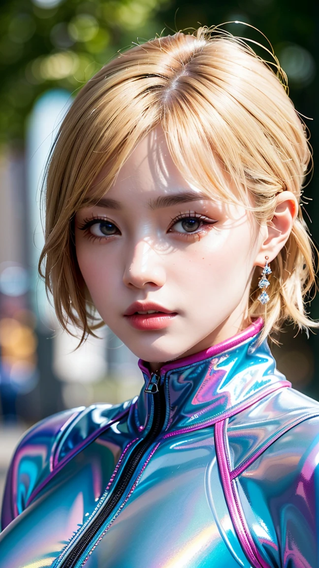 1 girl、Tokyo Street、Cityscape、Upper body、Close-up、Laughter、8K、Raw photo、Highest quality、masterpiece:1.2)、(Realisticな、Photorealistic:1.37)、Highly detailed eyelash drawing、(((Best image quality))),Great tit、Fine skin, (Beautiful Hair), (perfection Anatomy), (Realistic), (Dynamic Angle), Seductive pose,perfection,Sensual look、Highest quality、High resolution、Smile、JoJo's Bizarre Adventure-style costume and pose