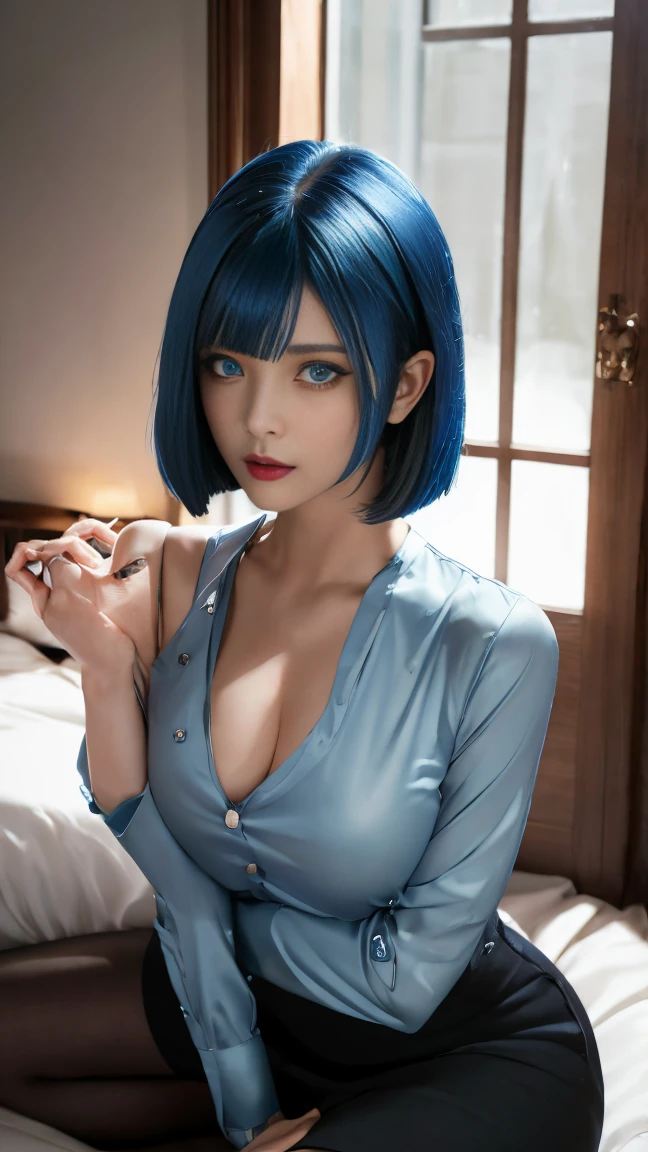 8K,非常に大きな胸と非常に大きな胸を持つアラフィフのwoman, Very detailed, so beautiful(Like the real thing),Shining Eyes,Pale skin(Ultra-Realistic Skin),His smile reveals his large fangs,Muscular and macho、そしてスレンダーボディの悪魔のようなwoman,Short blue mohawk(Blue Shorthair),woman'My abdominal muscles are severely torn,Fan Art Best Art Station, Wow and Types of bacteria, Wow art, art of Wow, Wow | Types of bacteria, 2. 5d cgi anime fantasy artwork, 8K high quality detailed art, Up to the model | Types of bacteria8K、Photorealistic RAW photos of the highest quality。so beautiful(Like the real thing顔) Bright colors、完璧なwomanのイメージ,Art Station Trends、masterpiece、8K resolution、Ultra-high resolution,charm,sexy,Rich colors, Backlight, Cinema Lighting, Film Grain, to be born, 50mm lens, Nikon D850,compensate,Blue and white Arabian breastplate(Detailed Coat of Arms),In front of the ruins in the forest,View your viewers,Numerous tattoos all over the body(Accurate tattoo details),On the head3本の角がto be bornえている(Details of the three corners),Pointy Ears,Lean and muscular lower body,Blue and white sarouel pants,Big eyes,flower,Tan Skin,