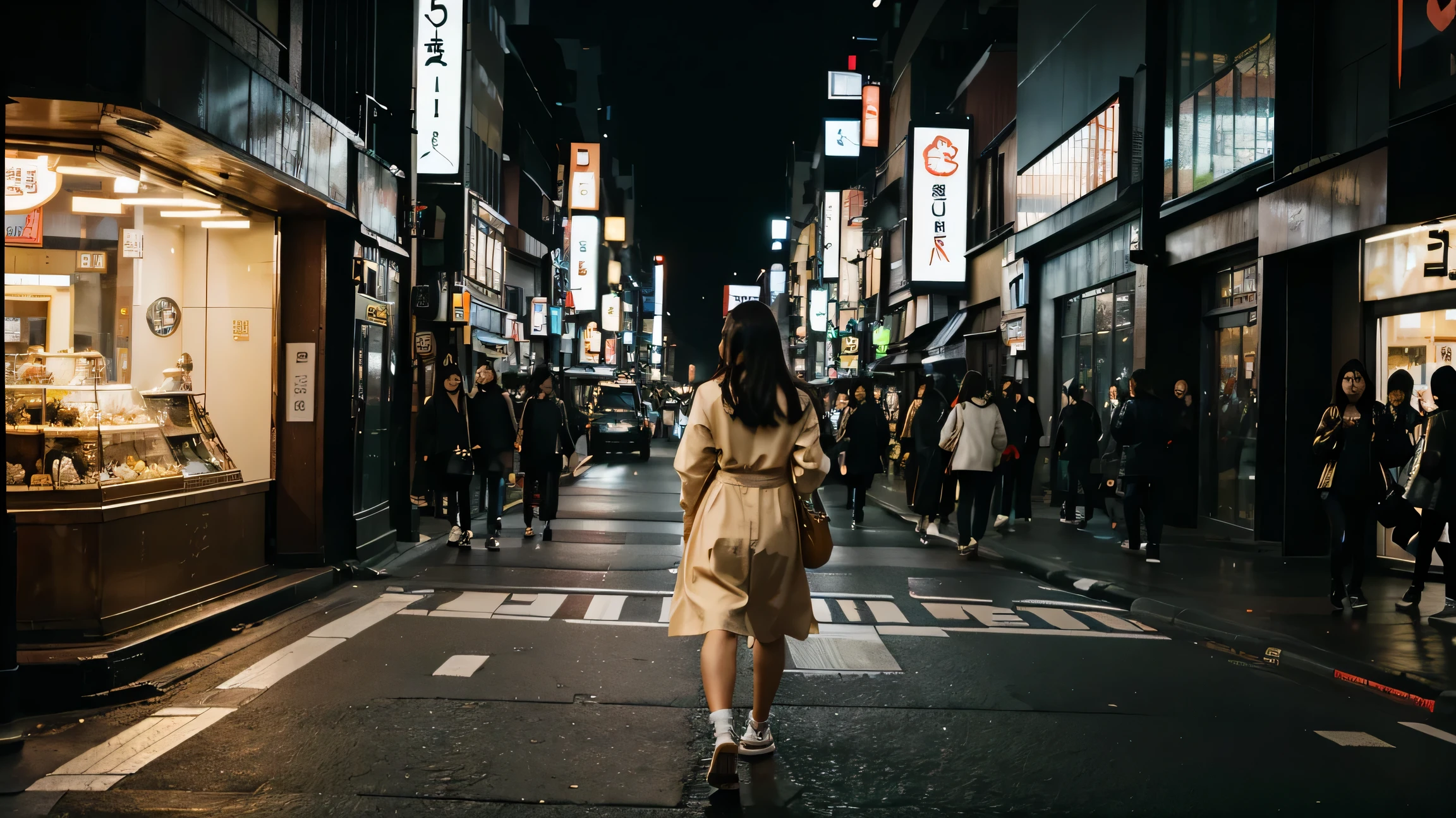 Multi-tenant building in Shinjuku、Downtown、backstreet、City Hunter、during the day、Woman in miniskirt