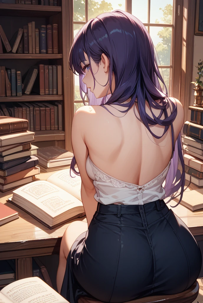 score_9, score_8_up, score_7_up,
beautiful 20 year old woman, cute, long hair, bangs, medium round breasts, young, fit body, flat tummy, juicy ass, exposed pussy, pussy focus
perfect light, inside a library, leaning over a table, sneakers, short black dress, black panties, from behind, godpussy1, solo,