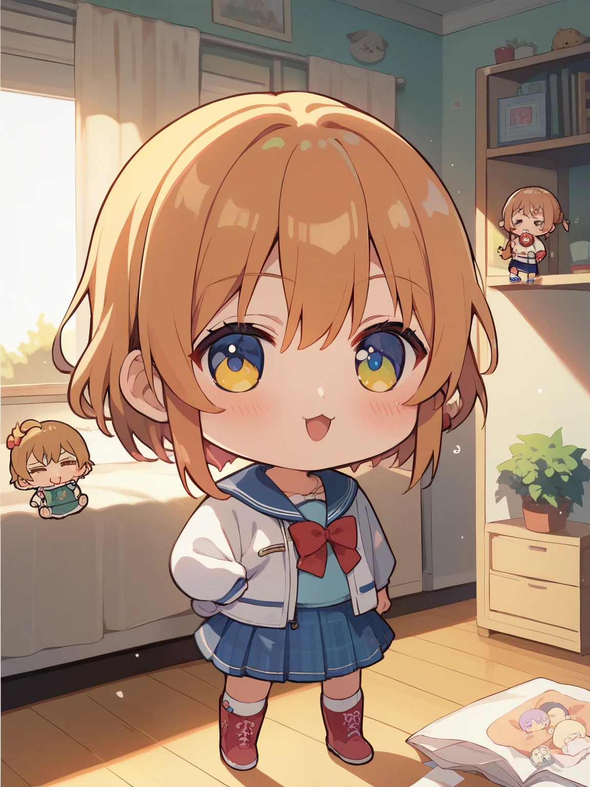 score_9, score_8_up, score_7_up, score_6_up, source_anime, tag1, tag 2, nsfw,( chibi:1.4),,ニャーンはglitterを知らない,room,Kyoani style ,glitter,