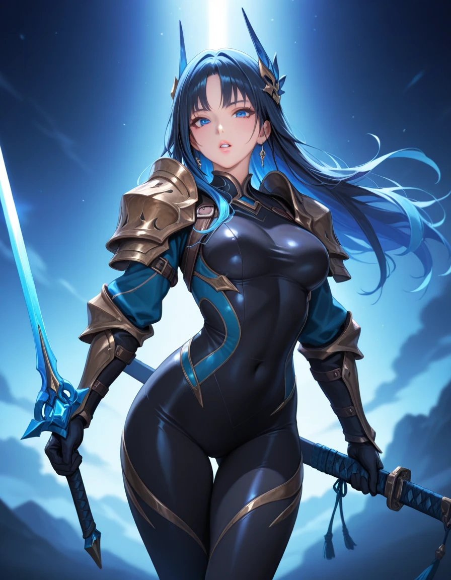 A woman in roman armor (small breasts, dark blue hair), masterpiece, best quality, (extremely detailed unity 8k CG wallpaper), (best quality), (best illustration), (best shadow), absurdities, realistic lighting, (Abyss), beautiful detailed brightness,