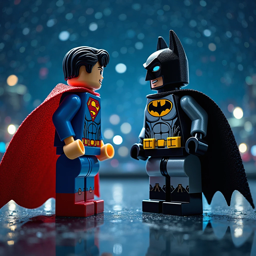 LEGO Art Superman and Batman,Night scene