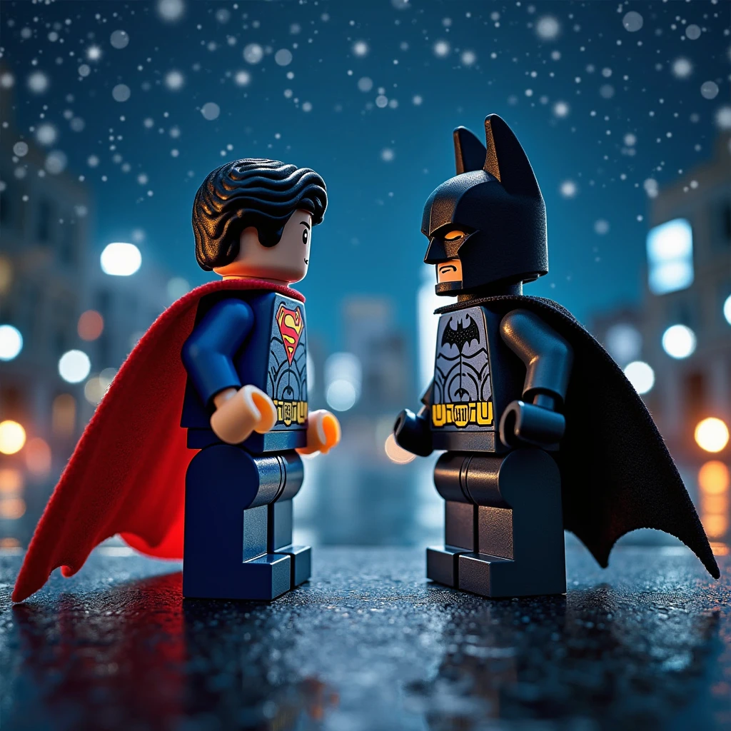 LEGO Art Superman and Batman,Night scene
