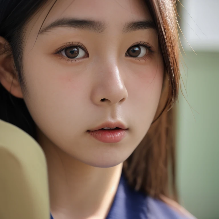 Close-up of the face of a Japanese schoolgirl