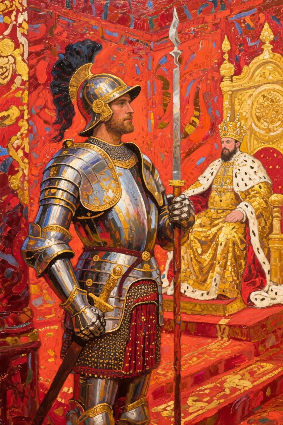 A guard guarded the emperor,View exaggerated paintings, foliga ataata