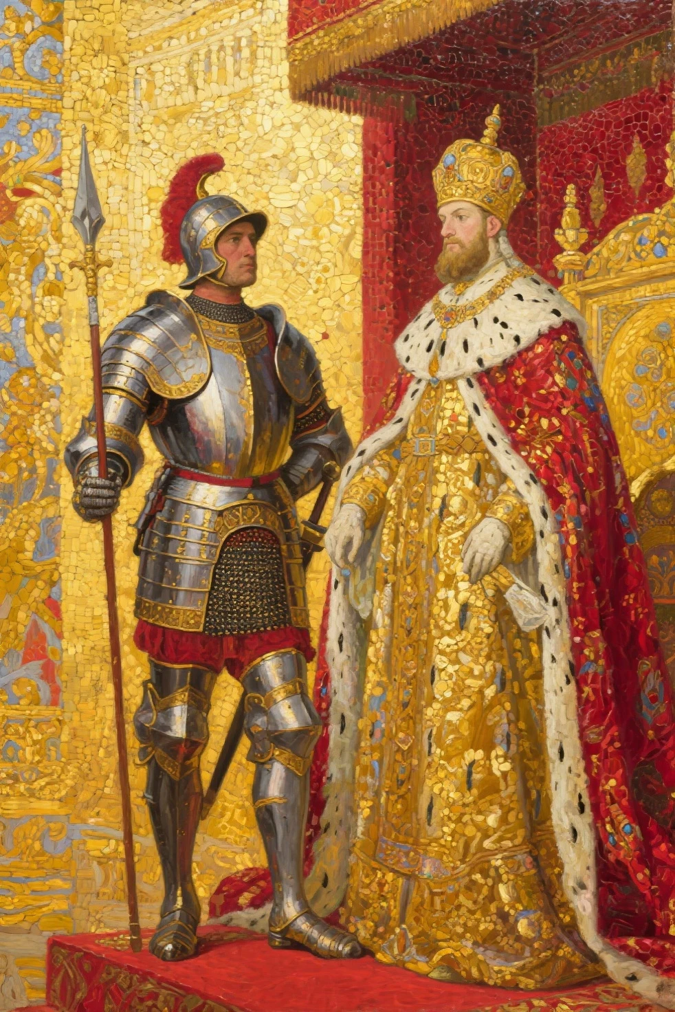 A guard guarded the emperor,View exaggerated paintings, foliga ataata