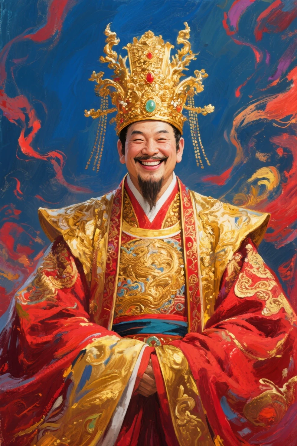 s the emperor、Exaggerated painting style、Smiling face