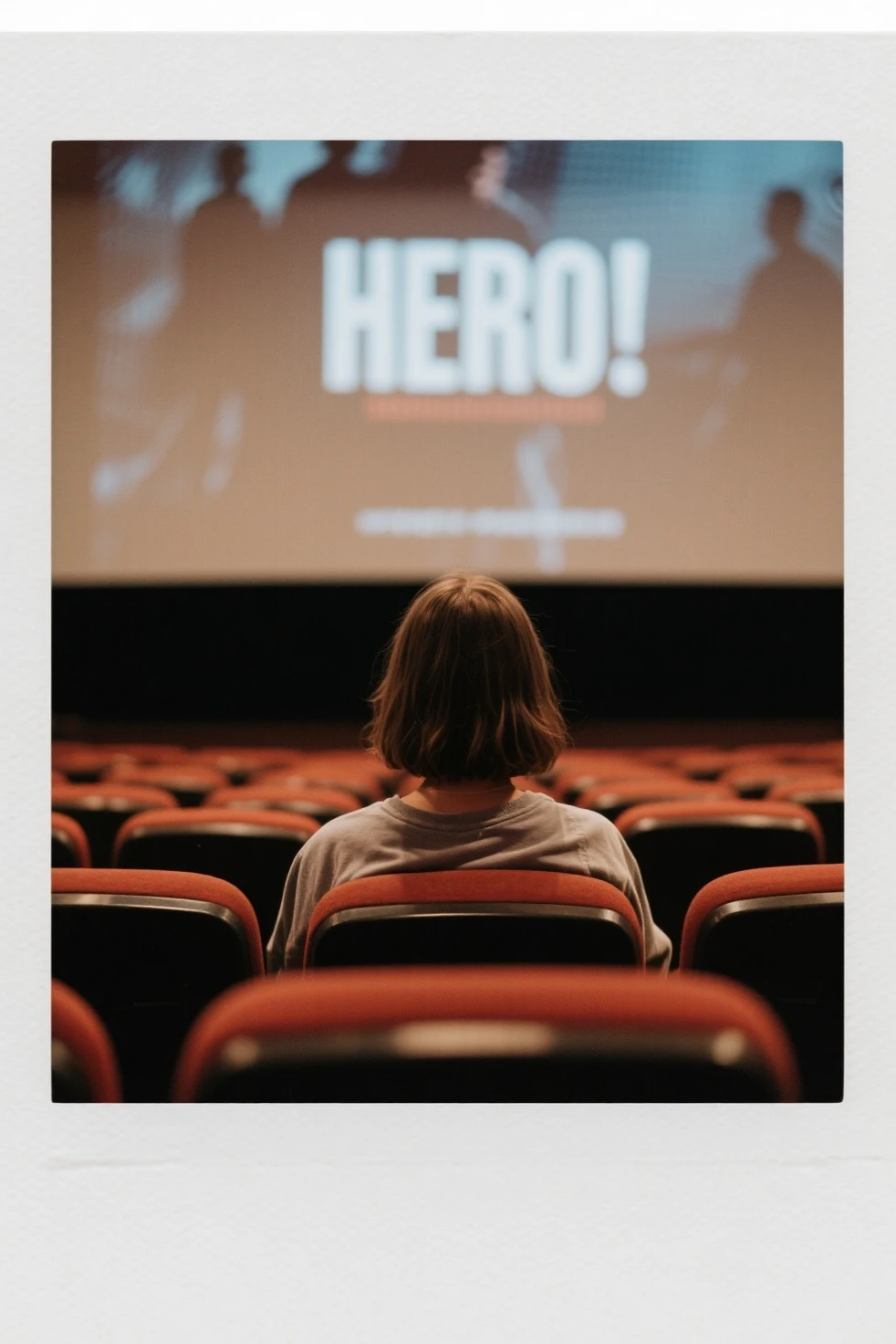 A girl is watching a called《hero》of movie