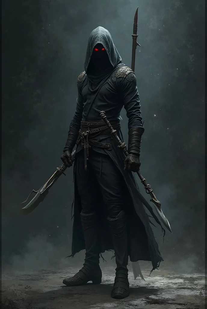 solo, clad in black armor with glowing crimson accents, his armor is a masterpiece of Eldritch craftsmanship, intricate details and a hood that obscures his eyes, 
he holds a massive sword, its blade etched with ancient glowing red runes. tendrils of black fog, 
detailed intricate black gothic armor, hooded cloak, dark contrast and cinematic lighting, soul knight, 
style,ais-darkpartz,cyberpunk 2077 style,